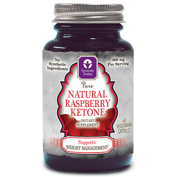 Genesis Today Natural Raspberry Ketone, No Synthetic Ingredients, 60 Vegetarian Capsules, Genesis Today