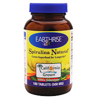Earthrise Nutritionals Natural Spirulina 500mg 180 tabs, Earthrise Nutritionals