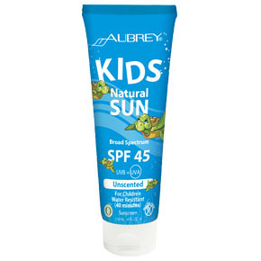 Aubrey Organics Natural Sun SPF 45 Sunscreen for Kids, 4 oz, Aubrey Organics