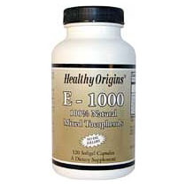 Healthy Origins Natural Vitamin E-1000IU, Mixed Tocopherols, 120 SoftGels, Healthy Origins