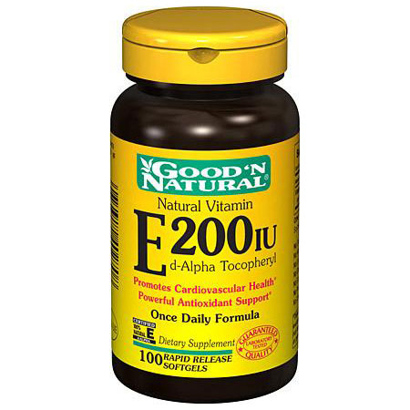 Good 'N Natural Natural Vitamin E-200 IU, 100 Softgels, Good 'N Natural