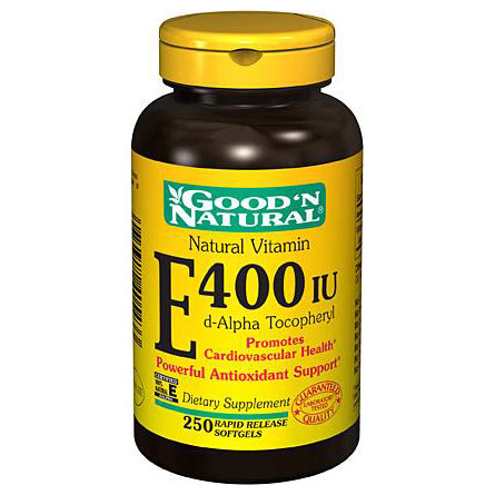 Good 'N Natural Natural Vitamin E-400 IU, 250 Softgels, Good 'N Natural