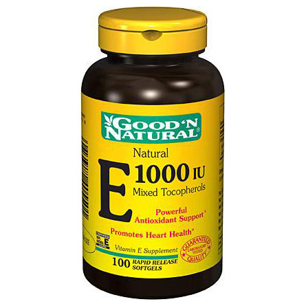 Good 'N Natural Natural Vitamin E Mixed E-1000 IU, 100 Softgels, Good 'N Natural