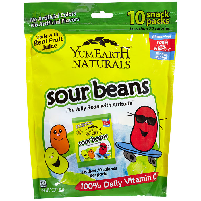 YummyEarth (Yummy Earth) YumEarth Naturals Sour Beans, 0.7 oz x 10 Snack Pack, YummyEarth (Yummy Earth)