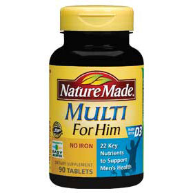 Nature Made Nature Made Multi For Him, Multi Vitamins & Minerals for Men 90 Tablets