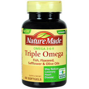 Nature Made Nature Made Triple Omega 3-6-9 (Fish, Flaxseed, Safflower & Olive Oils), 180 Softgels
