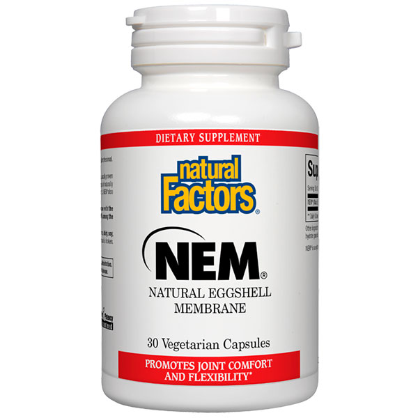 Natural Factors NEM Natural Eggshell Membrane 500 mg, 30 Vegetarian Capsules, Natural Factors