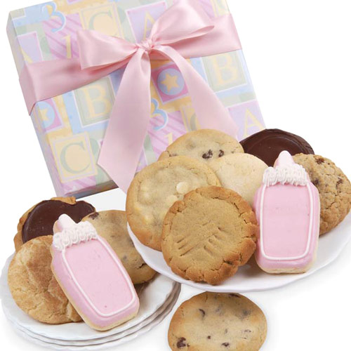 Elegant Gift Baskets Online New Baby Girl Cookie Gift Box (12 Cookies), Elegant Gift Baskets Online