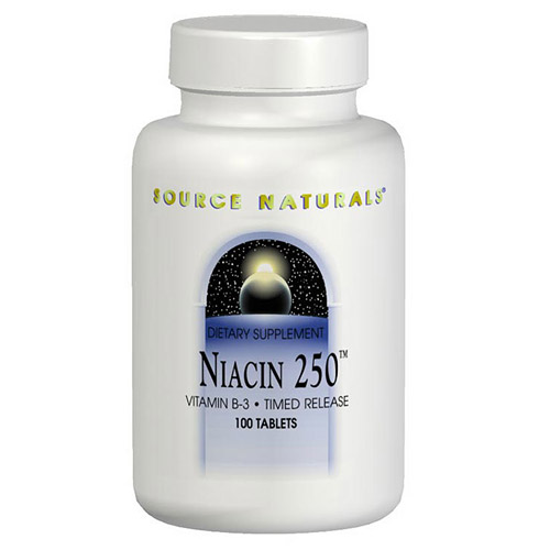 Source Naturals Niacin Vitamin B-3 250mg Time Release 250 tabs from Source Naturals