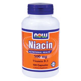 NOW Foods Niacin 500 mg, 100 Capsules, NOW Foods