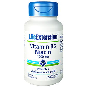 Life Extension Niacin Vitamin B3, 1000 mg, 100 Vegetarian Capsules, Life Extension