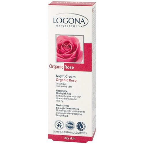 Logona Naturkosmetik Night Cream, Organic Rose, 1.4 oz, Logona Naturkosmetik