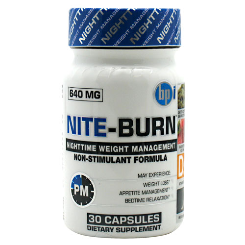 BPI Sports Nite-Burn, Non-stimulant Nighttime Weight Loss, 30 Capsules, BPI Sports