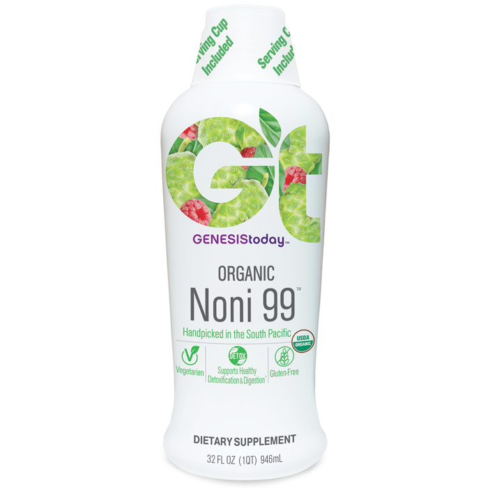 Genesis Today Noni99, 99% Noni Juice with 1% Raspberry Paste, 32 oz, Genesis Today