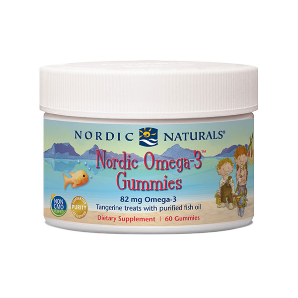 Nordic Naturals Nordic Omega-3 Gummies, Chewable Tangerine, 60 Gummies, Nordic Naturals