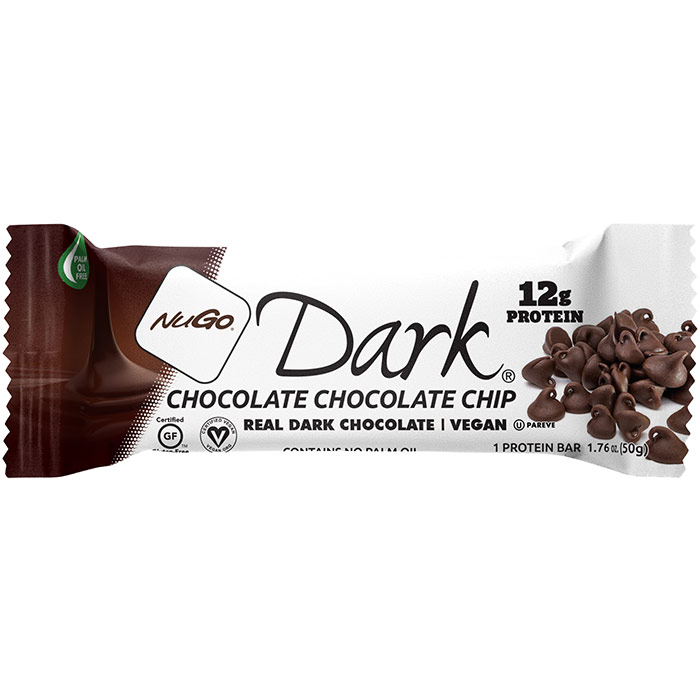 NuGo Nutrition Nugo Dark Nutrition Bar, Chocolate Chocolate Chip, 1.76 oz x 12 pc, NuGo Nutrition