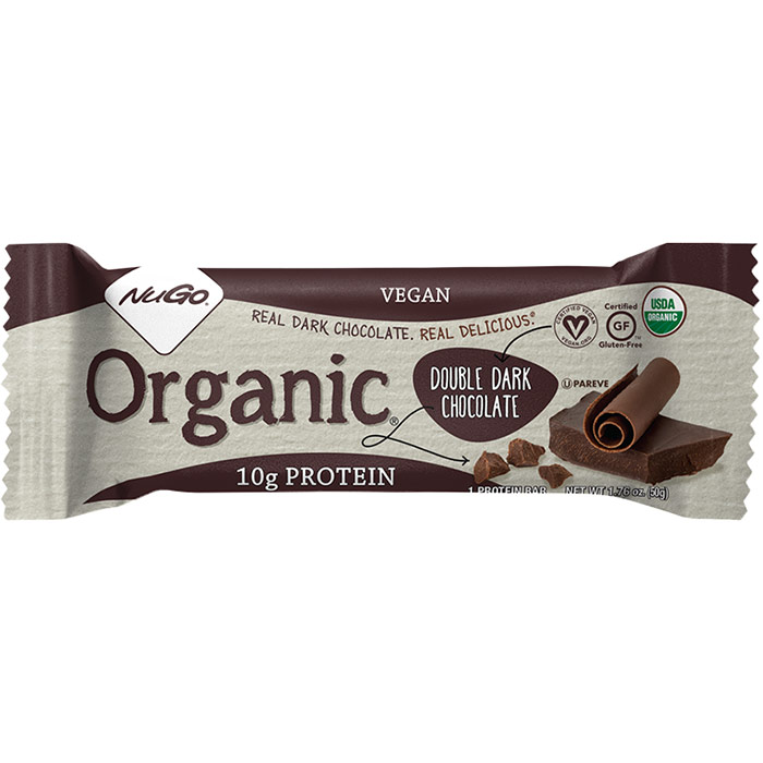 NuGo Nutrition Nugo Organic Nutrition Bar, Double Dark Chocolate, 1.76 oz x 12 pc, NuGo Nutrition