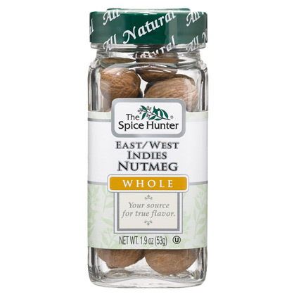 Spice Hunter Nutmeg, East/West Indies, Whole, 1.9 oz x 6 Bottles, Spice Hunter