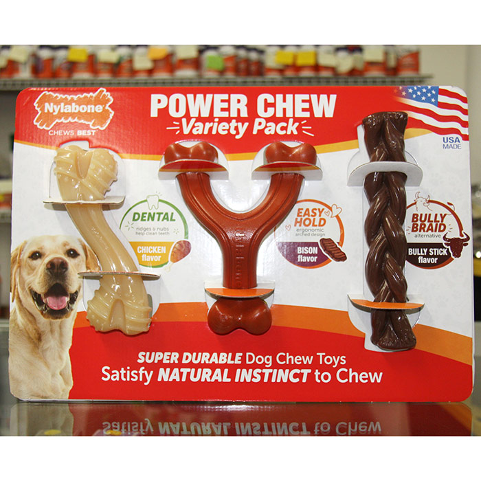 Nylabone Power Chew Variety Pack, Super Durable Dog Chew Toys, 3 Pack