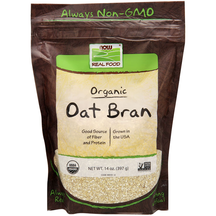 NOW Foods Oat Bran Natural, 14 oz, NOW Foods