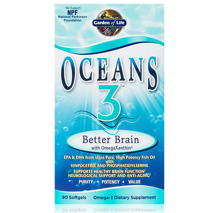 Garden of Life Oceans 3, Better Brain with OmegaXanthin, 90 Softgels, Garden of Life