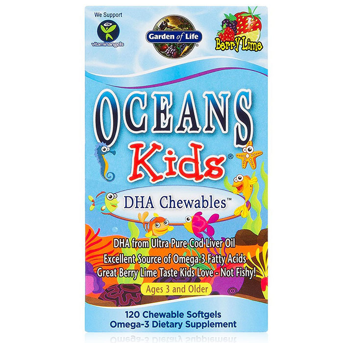 Garden of Life Oceans Kids DHA Chewables, 120 Chewable Softgels, Garden of Life