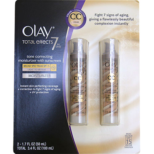 Olay Olay CC Cream, Total Effects Tone Correcting Moisturizer with Sunscreen SPF 15, Light-to-Medium, 3.4 oz