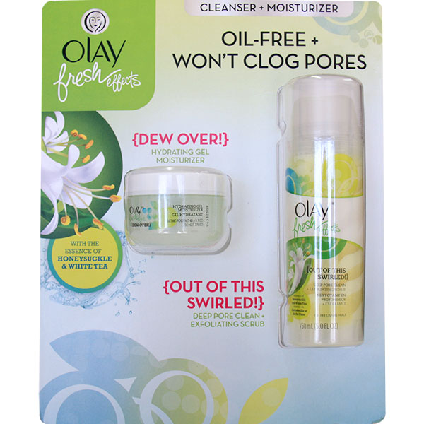 Olay Olay Fresh Effects Kit, Gel Moisturizer + Deep Pore Clean Cleanser, 1.7 oz + 5 oz