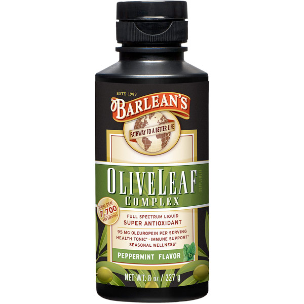 unknown Olive Leaf Complex Liquid, Peppermint Flavor, 8 oz, Barlean's Organic Oils