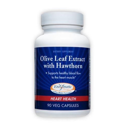 Enzymatic Therapy Olive Leaf Extract with Hawthorn, 90 Veg Capsules, Enzymatic Therapy