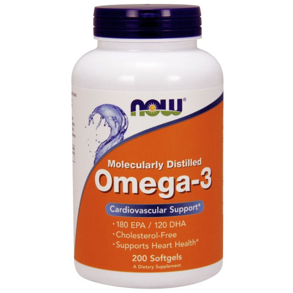 NOW Foods Omega-3 1000mg Fish Oil Concentrate 200 Softgels, NOW Foods