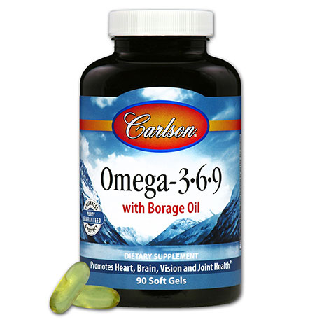 Carlson Labs Omega-3-6-9 with Borage Oil, 180 Softgels, Carlson Labs
