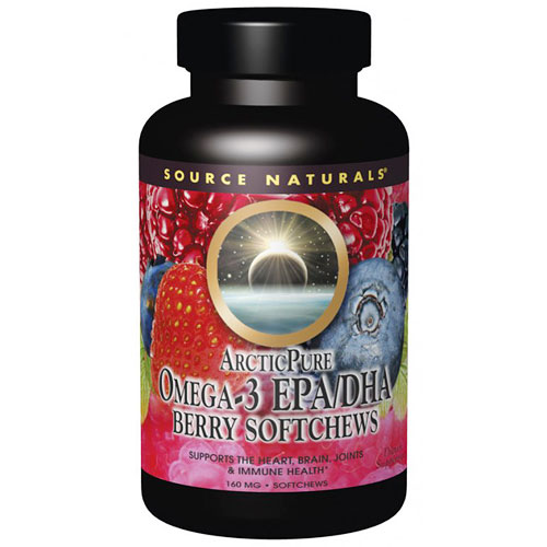 Source Naturals ArcticPure Omega-3 EPA/DHA Berry Chewable, 50 Softchews, Source Naturals