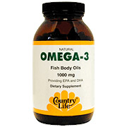 Country Life Omega 3 Fish Body Oils 1000 mg 50 Softgel, Country Life
