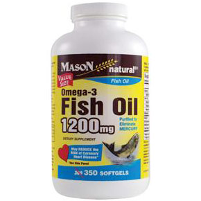 Mason Natural Omega-3 Fish Oil 1200 mg, 350 Softgels, Mason Natural