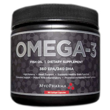 MyoPharma Omega-3 Fish Oil, 180 Softgel Capsules, MyoPharma