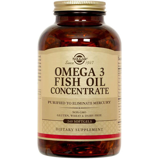 Solgar Omega-3 Fish Oil Concentrate, 240 Softgels, Solgar