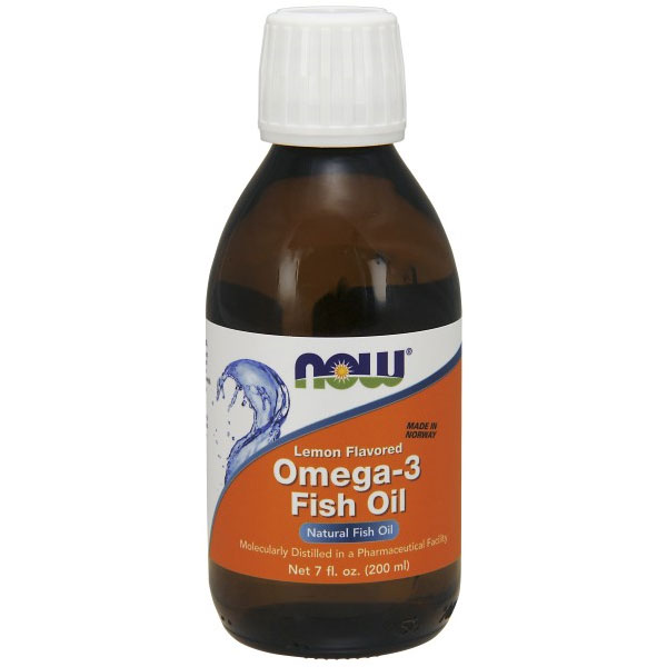 NOW Foods Omega -3 Fish Oil Liquid Lemon Flavored, 7 oz, NOW Foods