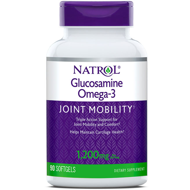 Natrol Omega-3 Plus Glucosamine, 90 Softgels, Natrol
