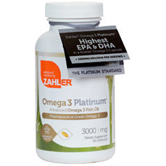 Zahler Omega 3 Platinum, Advanced Omega 3 Fish Oil, 180 Capsules, Zahler