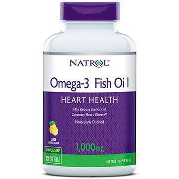 Natrol Omega-3 1000mg Purified Fish Oil 150 softgels from Natrol