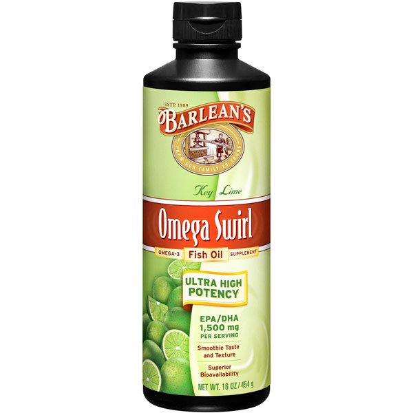 unknown Omega Swirl Fish Oil Liquid Supplement, Key Lime, 16 oz, Barlean's Organic Oils