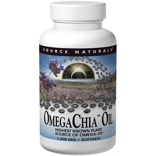 Source Naturals Omega Chia Oil 1000 mg, 30 Softgels, Source Naturals