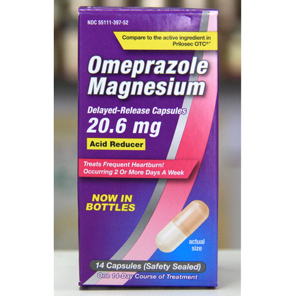 Generic Omeprazole Magnesium 20.6 mg, Acid Reducer, 14 Delayed-Release Capsules