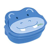 unknown On Safari Bento Box, Lunchbox for Kids, Blue Hippo, 1 ct, Green Sprouts