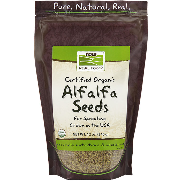 NOW Foods Alfalfa Seeds for Sprouting, Organic, 12 oz, NOW Foods