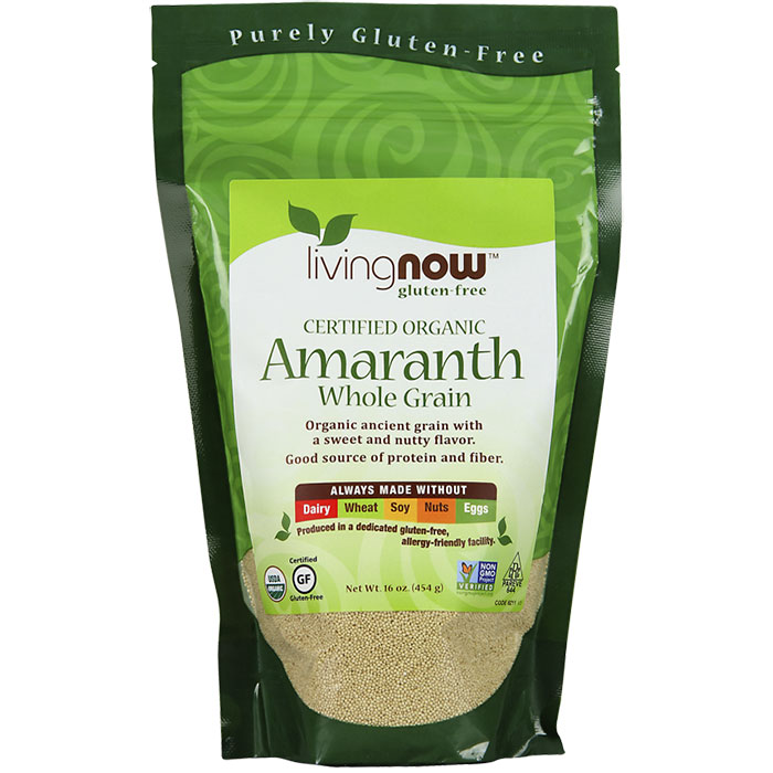 NOW Foods Organic Amaranth Grain, 1 lb, NOW Foods