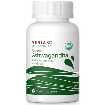 Veria SO Self Optimize Organic Ashwagandha, Anti-Stress, 120 Tablets, Veria
