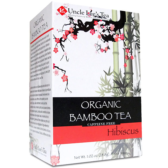 Uncle Lee's Tea Organic Bamboo Tea, Hibiscus Flavor, 18 Tea Bags, Uncle Lee's Tea