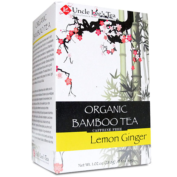 Uncle Lee's Tea Organic Bamboo Tea, Lemon Ginger Flavor, 18 Tea Bags, Uncle Lee's Tea